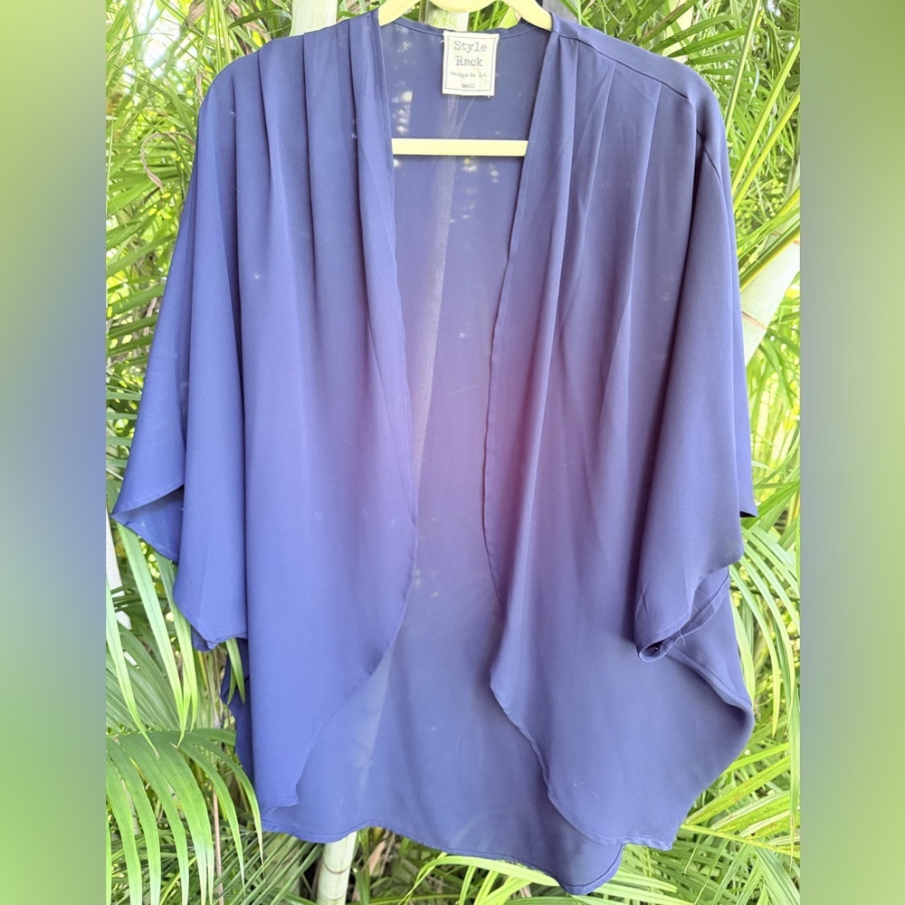 Style Rack Navy Sheer Chiffon Kimono Top